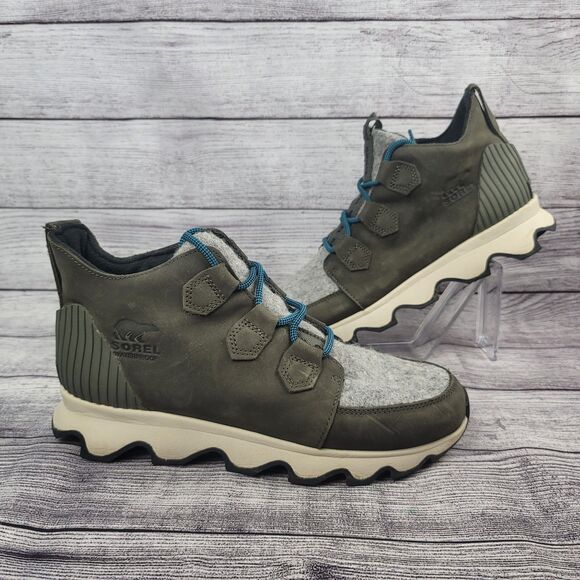 Sorel Womens Kinetic Caribou NL3767 Olive Green Waterproof Insulated Boots 9.5 - Picture 1 of 6